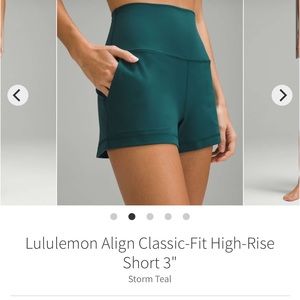 lululemon athletica Align Classic-Fit High-Rise Shorts — Storm Teal